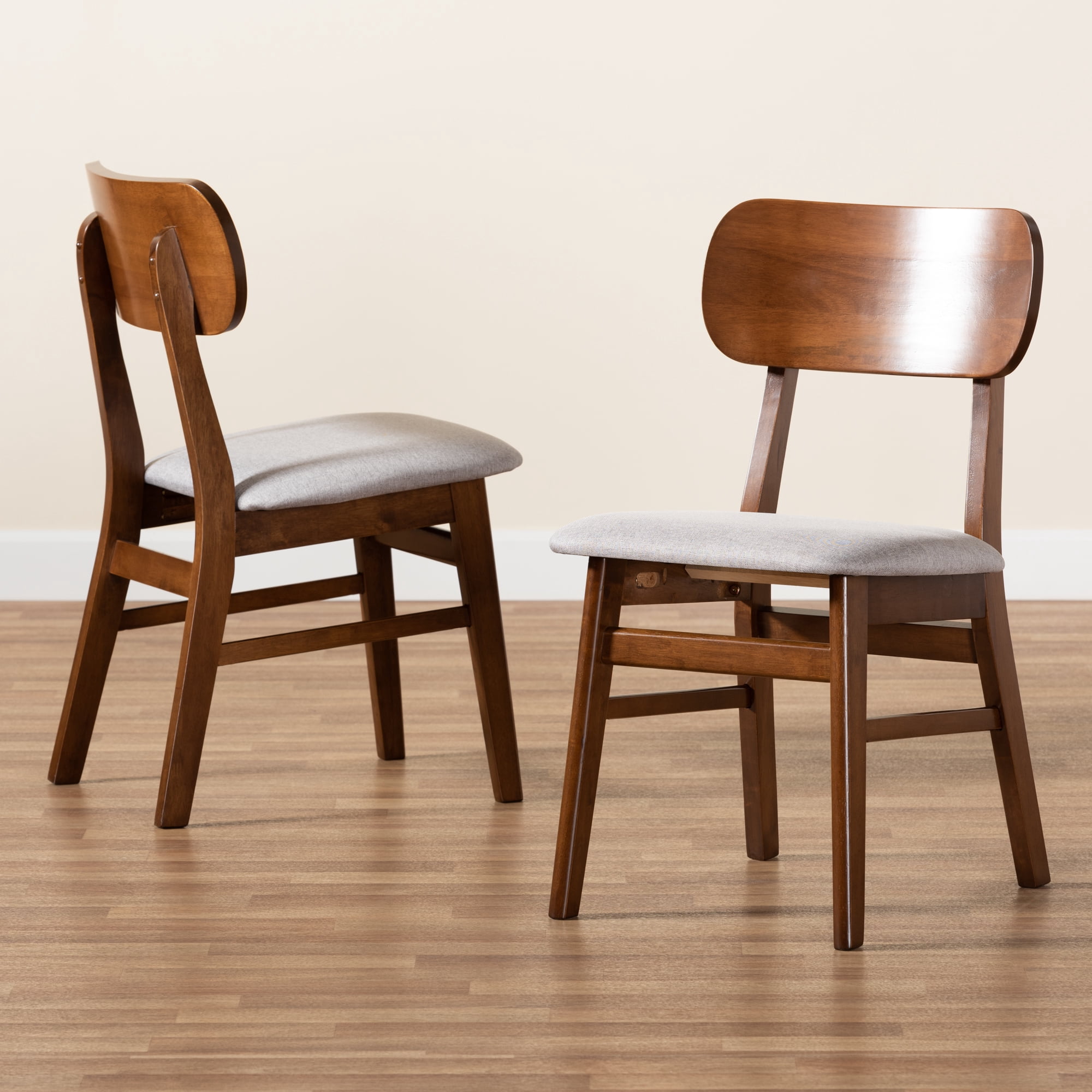 Baxton Studio Euclid Dining Chair, Set of 2, Grey
