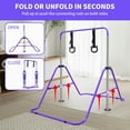 thumbnail image 4 of EUROCO Folding Gymnastics Bars for Kids, Height Adjustable Junior Training Bar, Horizontal Training Bars with Bear Rings, 4 of 7