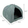 thumbnail image 6 of SUSSEXHOME Pets 16.6 x 16.5 x 16.5 Inches Washable Pet Tent Bed - Cozy Covered Medium Cat Bed and Dog Igloo Bed - Dog Cave Bed and Cat House for Indoor Cats - DARK GRAY, 6 of 9
