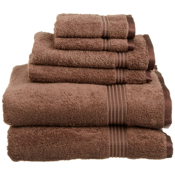 100 Cotton 6Piece Bath Towel Set, Mocha