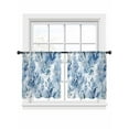 thumbnail image 6 of Blue Botanical Art Sheer Curtains for Living Room Bedroom Modern Pastoral Watercolor Leaf Sheer Curtains 45 Inch Long 2 Panels Set Light Filtering Curtain Window Treatments Drapes for Dining Room, 6 of 6