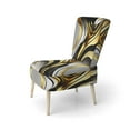 thumbnail image 3 of Designart "Golden Marble Waves in Geode II" Gold Wave Upholstered Accent Chair - Modern Arm Chair For Living Room, 3 of 5