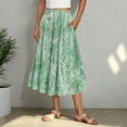 thumbnail image 3 of Mgmyaa Womens Maxi Skirt Casual Comfy Print A-Line Elastic Waist Long Skirts, 3 of 6