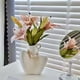 thumbnail image 1 of Jarrón de plástico con aspecto vidriado para decoración del salón – Jarrón de flores de plástico blanco o negro para arreglos florales secos o frescos, decoración de estanterías y muebles de televisor, 1 of 6