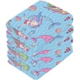thumbnail image 4 of SKYSONIC Mermaid Cotton Washcloths Set of 2, Highly Absorbent Soft Fingertip Towel for Bathroom, Gym, Hotel and Spa, 12 x 12 Inch, 4 of 7