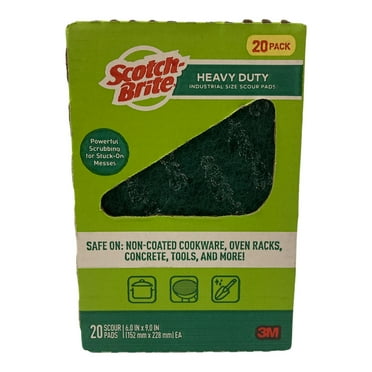 20pc Scotch Brite Heavy Duty Industrial Size Scour Pads 6"x9" 3M