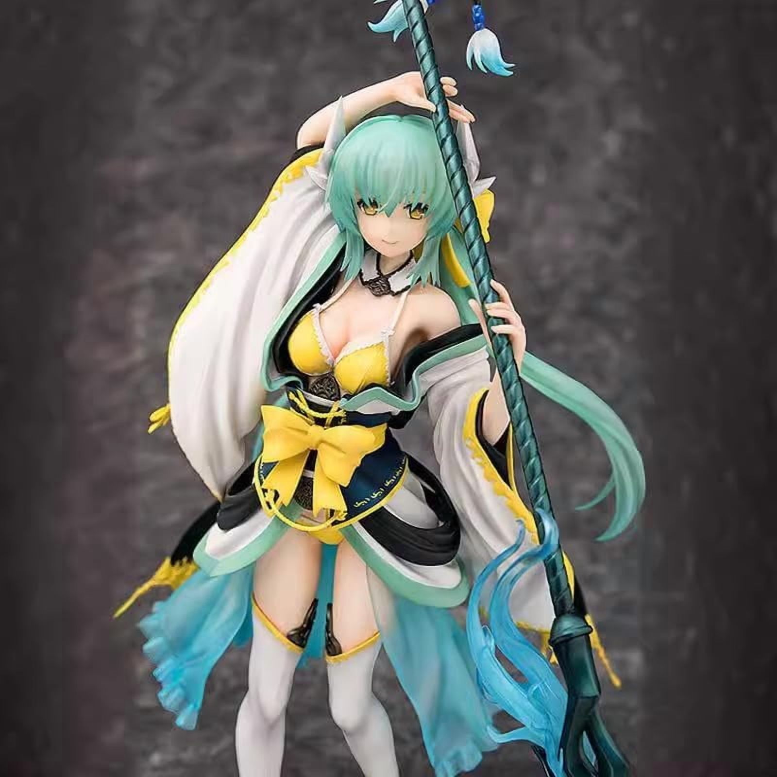 Kiyohime Figure, Holding a Long Gun Kiyohime Action Figure 25cm/9.8inch Handmade Anime Character Statue Model Desktop Ornament Gifts