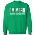 thumbnail image 2 of OXI Crewneck Sweatshirt - I Am Mean Because You Are Stupid, Basic Casual Sweatshirts for Men's and Women Fleece Sweatshirt Long Sleeve - Irish Green Small, 2 of 2