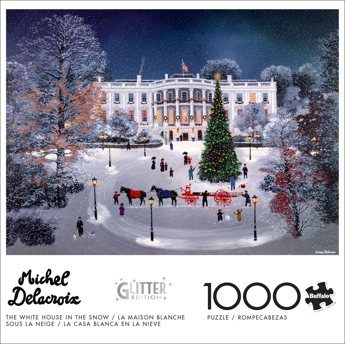 Buffalo Games 1000-Piece The White House in the Snow Interlocking Jigsaw Puzzle for Adults Ages 14+