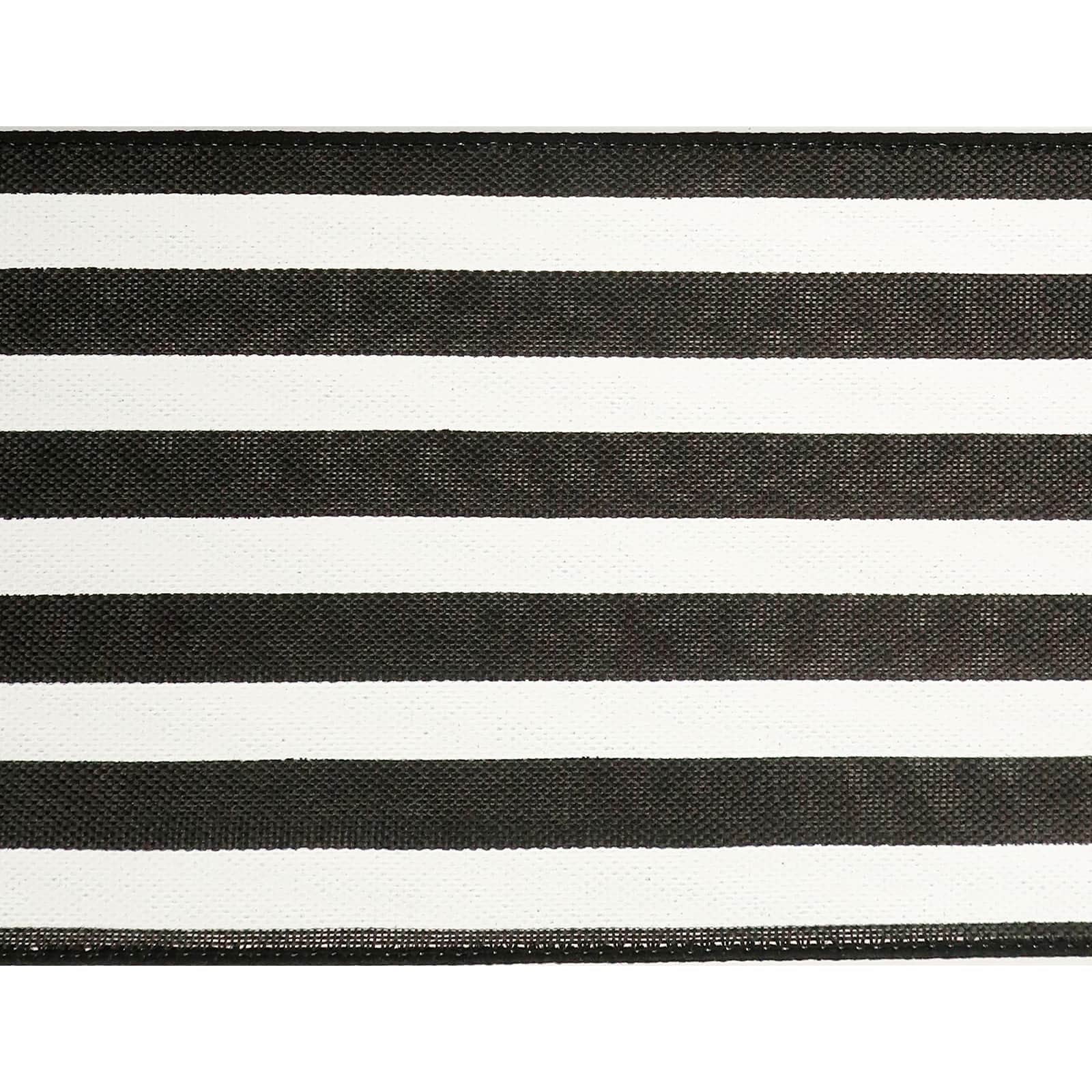 2.5 Linen Race Check Ribbon: Black & White (50 Yards) [851-40-302
