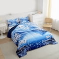 thumbnail image 4 of Manfei Blue Mount Fuji Full Size Comforter Sets for Teen, Tokyo Cherry Blossoms Bedding Comforter Set, Japanese Style Reversible Bedding Sets, Lightweight Room Decor, 3-Piece, 4 of 9