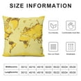thumbnail image 5 of COMIO Yellow World Map Print Throw Pillow Cover Soft Decorative Pillowcase Modern Square Pillow Cases Double Sided Cushion Cover Case for Living Room Bedroom Sofa Home Decor, 5 of 5