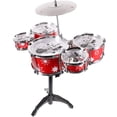 thumbnail image 2 of Jazz Drum Set with Chair for Kids Musical Instruments Educational Toys for Children (Red), 2 of 6