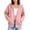 Pink, variant on Domzest Womens Zip Up Hoodie Long Sleeve Oversized Zipper Hooded Sweatshirt Casual Solid Lightweight Fall Coat with Pockets Brown S