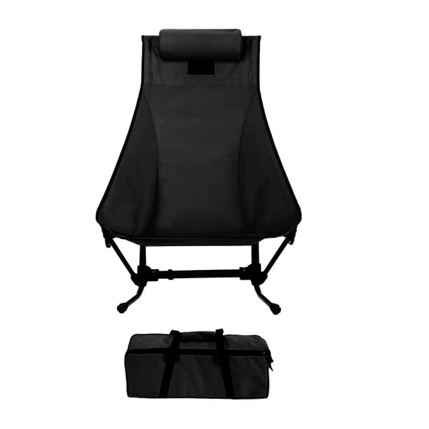 Silla de camping con bolsa organizadora Silla al aire libre para picnics jardín patio Negro