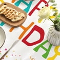 thumbnail image 4 of Birthday Tablecloth 60x60 Inch Round Happy Birthday Balloon White Washable Seasonal Cover for Party, Picnic, Dinner Decor Perfect for Kids and Adults, 4 of 6