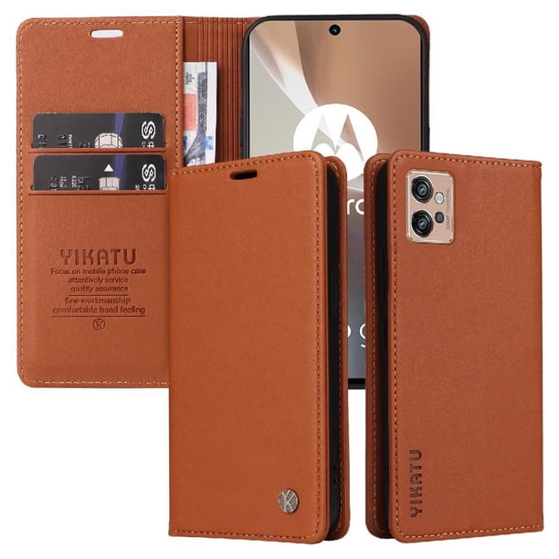 Funda para Motorola MOTO G32 Estuche de Cuero PU Tipo Cartera con Ranuras para Tarjetas y Cierre Magnético