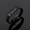 thumbnail image 2 of Adjustable Men‘S Leather Bracelets Engraved With Inspiring Bible Verse Quote Christian Religious Jewellery, 2 of 6