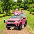 thumbnail image 2 of Bingirl 12V Kids Electric Ride-On Car,Licensed Land Rover, 2 Motors, 3 Speeds, 4.5Ah Battery, Parental Control Pink, 2 of 8