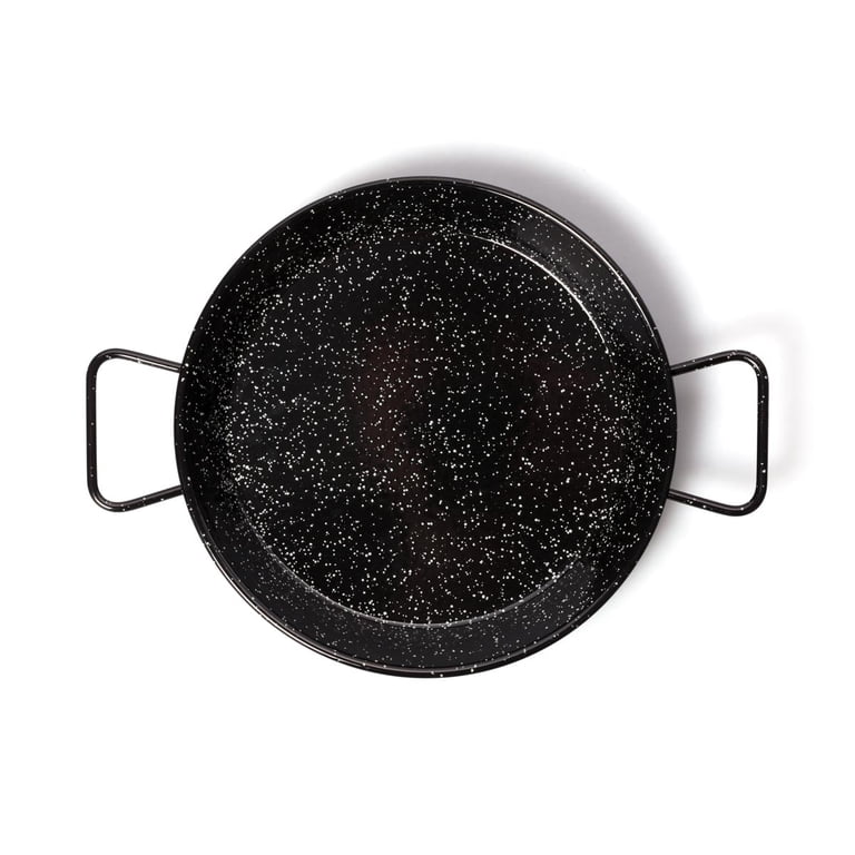 Garcima 16-Inch Enameled Steel Paella Pan, Medium, Black Garcima 16-Inch Enameled Steel Paella Pan, Medium, Black