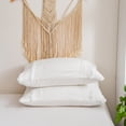 thumbnail image 2 of Move Over White Macrame Tassel Pillowcases Queen, 100% Washed Microfiber Pillow Cover Set of 2, Boho Decor, No Filling, 2 of 8