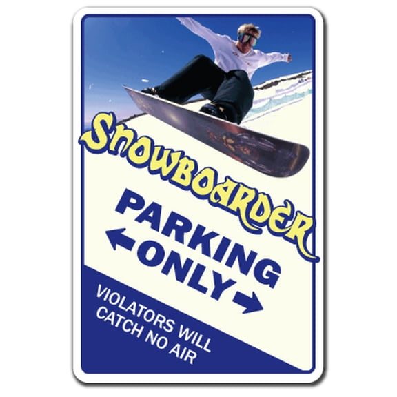 SignMission 7 x 10 in. Decal - Snowboarder - Winter White Cold Skiing Skating Snowmobile Snowboarding