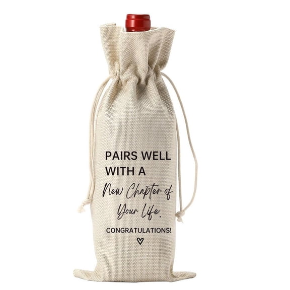 Wedding Wine Bag Wedding Wine Bottle Bag Newlywed Wedding Decoration Linen Bag for Champagne Gift White