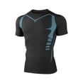 thumbnail image 7 of Men's Plus Size Compression Shirts Short Sleeve Workout T Shirt Cool Dry Athletic Undershirts Gym Yoga Base Layers Running Tops Size 3XL Light Blue, 7 of 7