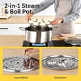 thumbnail image 2 of Stainless Steel Stock Pot with Steamer Rack - 8 Quart Heavy Duty Induction Cooking Pot, Nonstick Thick Bottom Soup Pot with Visible Lid for Pasta, Soup, Canning, Boiling, Simmer, 2 of 6