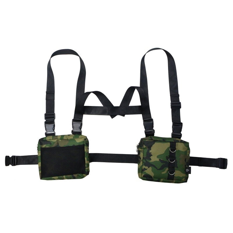 HYOUSANN Outdoor Vertical Shape Shoulder Crossbody Bag High-Intensity Tactical Molle Handbag Black
