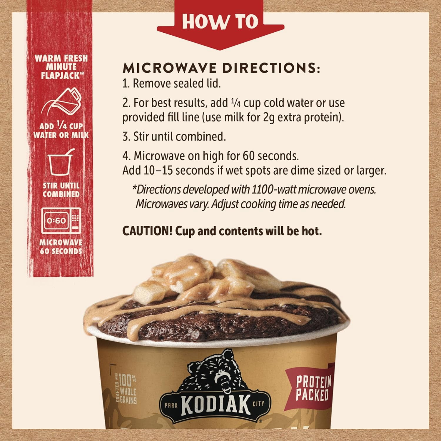 Kodiak Cakes Pancake On the Go, Chocolate Peanut Butter, 2.5 Ounce (Pack of 12)