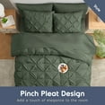 thumbnail image 4 of Virtu King Comforter Set, 7pc Bed in a Bag, Pleated Bedding Comforter Sets with Sheets, Olive Green, 4 of 10