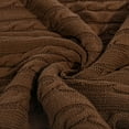 thumbnail image 3 of Flxxie Soft Cotton Cable Knitted Throw Blanket Simple yet Quality Look, 51" x 67", Brown, 3 of 5