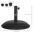thumbnail image 3 of Outsunny Support de Base de Parasol en Ciment de 44 Lb, Support de Parasol Rond, Noir, 3 of 10