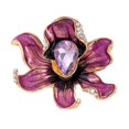 thumbnail image 2 of Soumake Elegant Peony Flower Shape Brooch Luxury Rhinestones Faux Crystal Inlaid Pin Overcoat Cardigan Enamel Badge Coat Accessories, 2 of 8