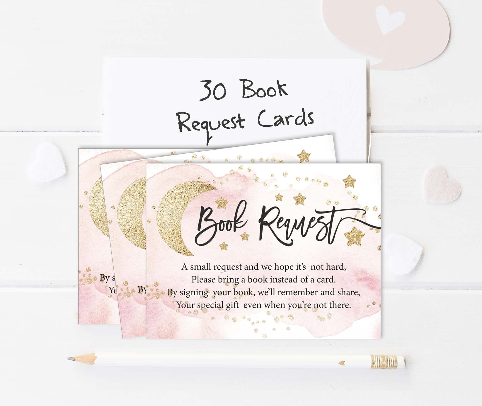 Inkdotpot 30Gender Reveal Twinkle Twinkle Little Star Baby Shower Book Request Cards Bring A Book Instead Of A Card Baby Shower Invitations Inserts Games