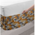 thumbnail image 2 of Waves Bed Skirt, Abstract Pattern Illustration with Waves Hand-drawn Style Graphic Ornamental Curves, Elastic Bedskirt Dust Ruffle Wrap Around for Bedding Decor, 4 Sizes, Multicolor, by Ambesonne, 2 of 2