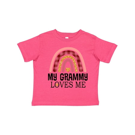 

Inktastic My Grammy Loves Me Girls Boho Rainbow Gift Toddler Toddler Girl T-Shirt