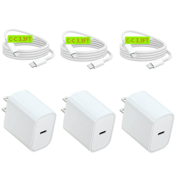 iPhone17 16 15 Charger Fast Charging, 20W USB C Charger Block with 3.3FT Long USB C Charging Cable Cord for iPhone 16 Pro Max/16 Pro/16/16 Plus, 15 Pro Max/15 Pro/15,iPad Pro/Air, Android Phone