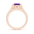 thumbnail image 2 of ANGARA Natural Oval 1.15 ct Amethyst Solitaire Ring with Diamonds in 14K Rose Gold for Women (Size-8x6mm) | February Birthstone, Birthday, Anniversary, Jewelry Gift for Women | Natural Amethyst Ring, 2 of 8