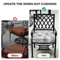 thumbnail image 4 of Outdoor Patio Cushion Covers 4 Pack Grey Leaf Patio Chair Cushion Covers with Ties and Zipper Waterproof Outdoor Seat Cushion Covers for Patio Furniture 20"x18", 4 of 7