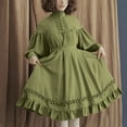thumbnail image 2 of Victorian Dresses for Women Medieval Irish Traditional Dress Lantern Sleeve Chemise Ruffle Tiered Renaissance Costume, 2 of 5