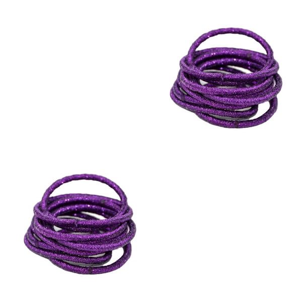 Sonducket 10 piezas de lazos para el cabello con purpurina, tocados decorativos a la moda, soporte protector Universal, accesorios para Morado oscuro 2Conjunto