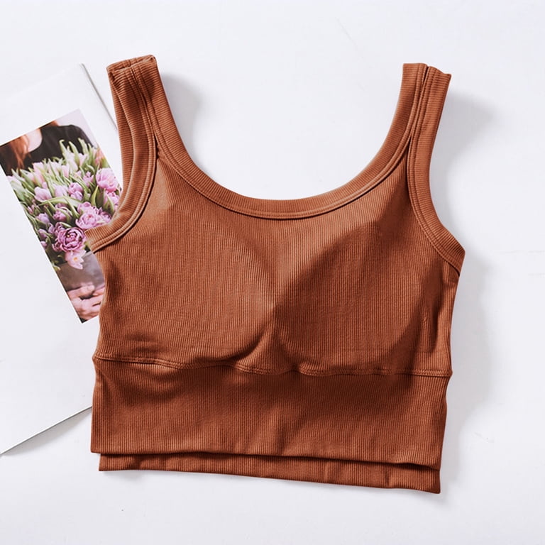 Tank Top With Built In Bra For Women Sevevn Women's Solid Color