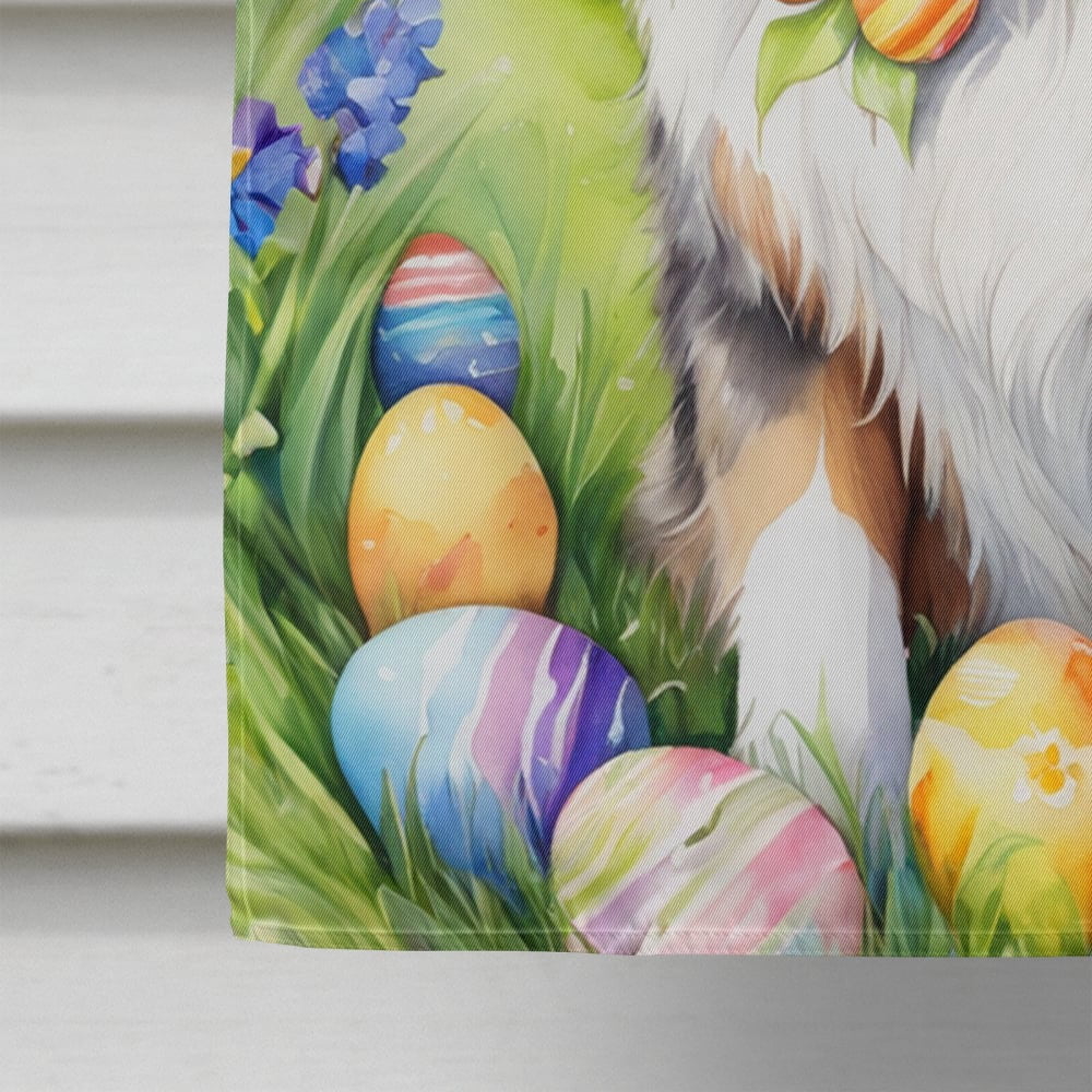 Australian Shepherd Easter Egg Hunt House Flag 28 in x 40 in
