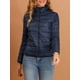 thumbnail image 5 of Chaqueta acolchada para mujer Inspire Chic con cuello alto, ligera, con capucha y cierre, talla XL, azul oscuro, 5 of 6