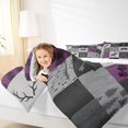 thumbnail image 4 of Homewish Wild Deer Bear Full Size Comforter Sets,Rustic Farmhouse Cabin Bedding Comforter Set,Gray Purple Buffalo Bedding Sets For Boys Kids,Luxury Bedroom Decor Reversible,3-Piece, 4 of 8