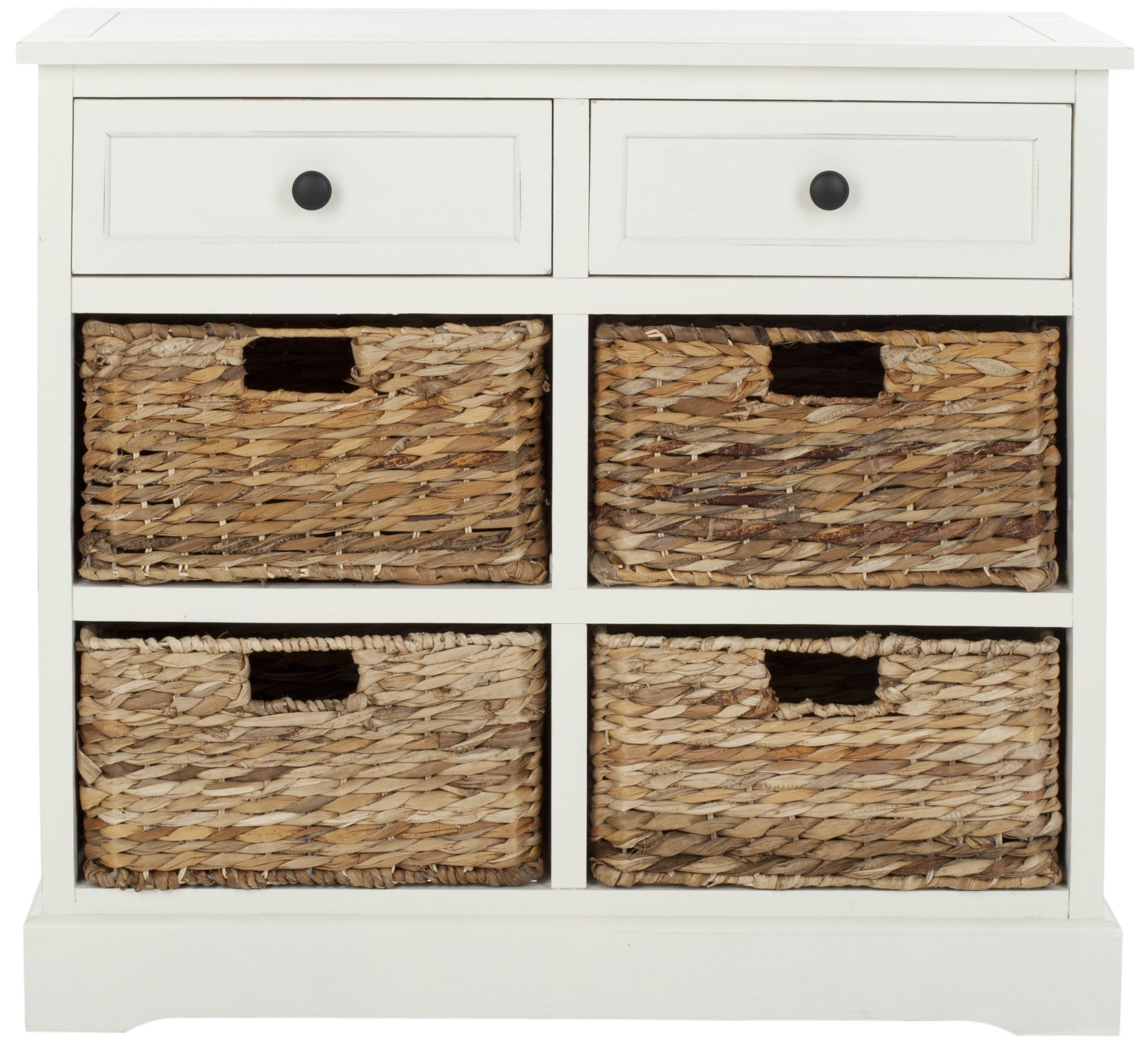 Home & Kitchen 4 Drawer with Seagrass Baskets Hartleys 2x2 Storage Unit