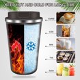 thumbnail image 3 of FORHVIPS Coffee Tumbler with Lid,13 Floz Travel Coffee Mugs,Double Wall Vacuum Reusable Insulated Tumbler Spill Proof with Lid - Thermos Cup for Keep Hot/Ice Coffee,Tea and Beer, 3 of 7