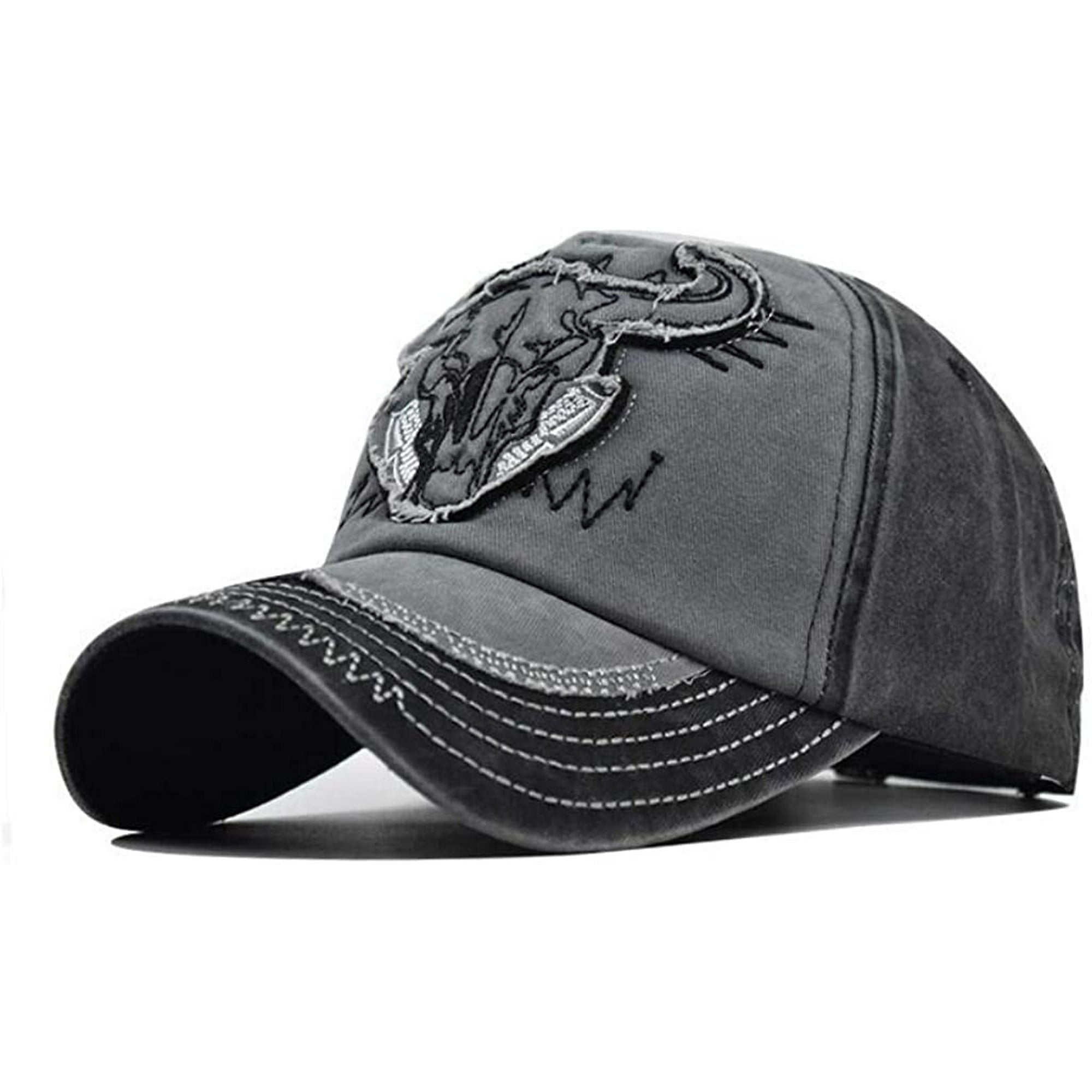 Vintage Bull Embroidery Baseball Cap Men Women Cotton Outdoor Street Golf Hat Walmart